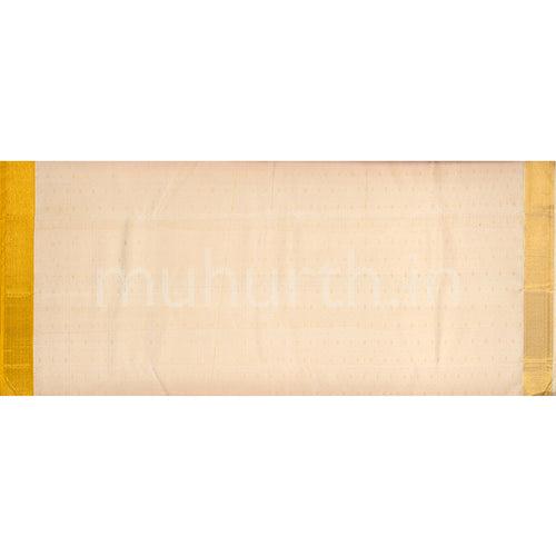 Kanjivaram Pink Silk Saree with Mustard & Off-White