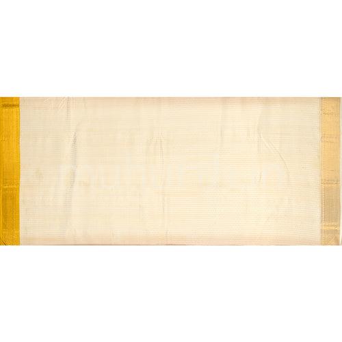 Kanjivaram Lavender Silk Saree with Off-White & Mustard