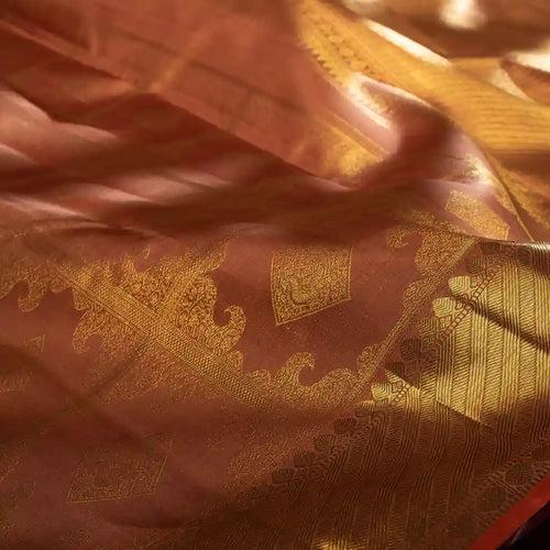 Kanjivaram Biscuit Brown Silk Saree