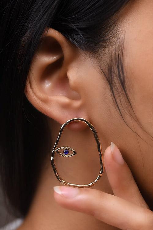 Crystal Evil Eye Macro Studs