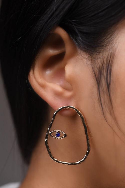 Crystal Evil Eye Macro Studs