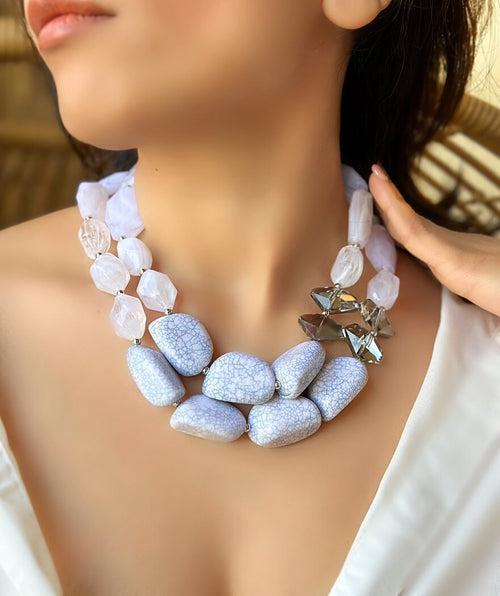 Chunky Crystal & Resin Beaded Neckhuggers