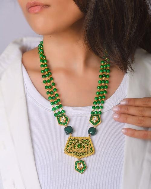 Green Semi Precious Thewa Statements