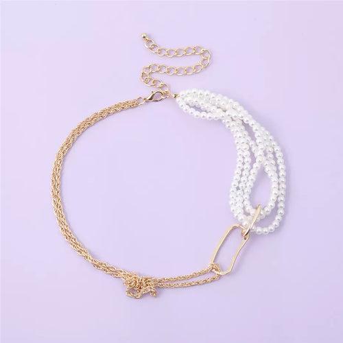 Chunky Pearl & Thick Twist Chain Choker