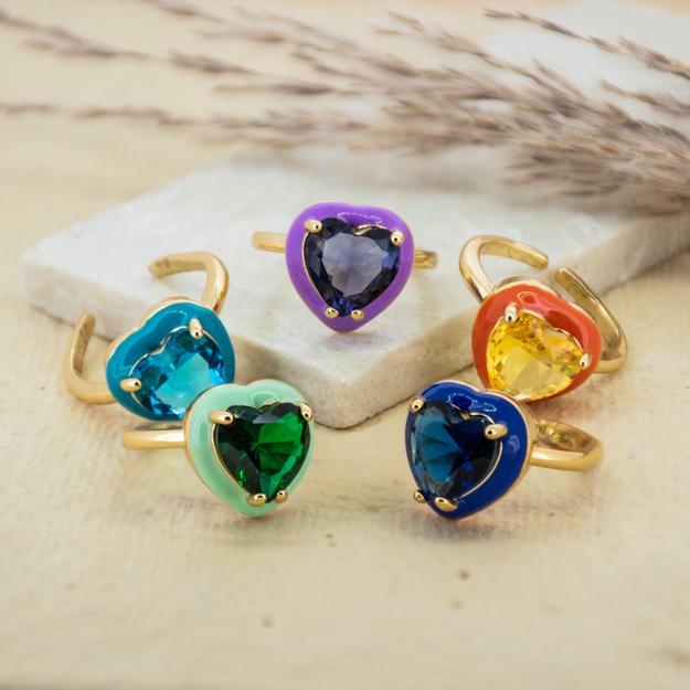 Crystal Heart Ring