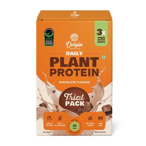 Origin Nutrition Plant Protein Chocolate Trial Pack - 100% Natural | 25g of Protein per sachet | Perfect for Beginners | No Added Sugars | Suitable & Convenient for All Diets (Chocolate)