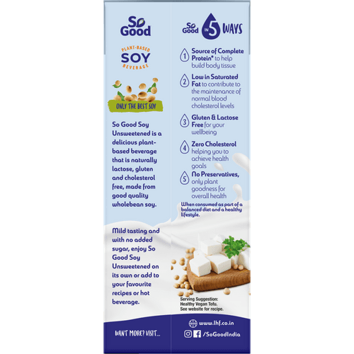 So Good Soy Natural Unsweetened Beverage, 200ml