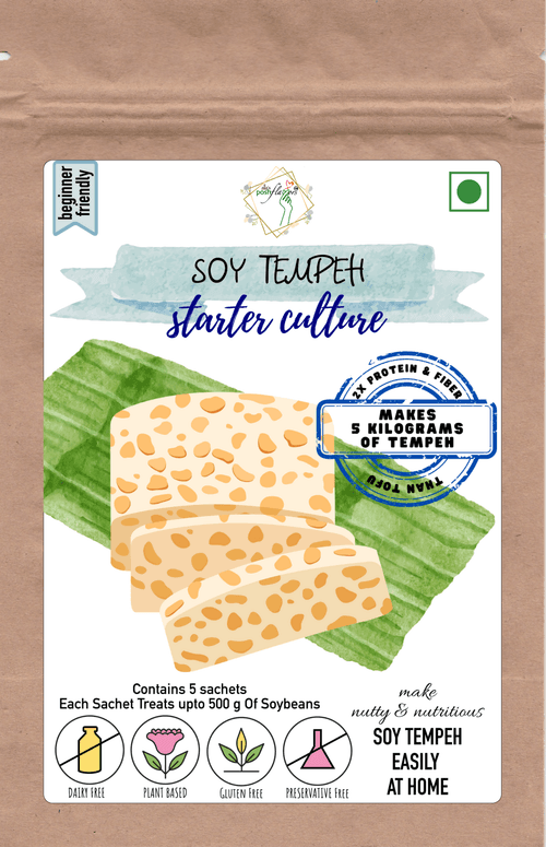 Alla's Posh Flavors Soy Tempeh Starter Culture 5X2g | Makes 5kg Fresh Tempeh