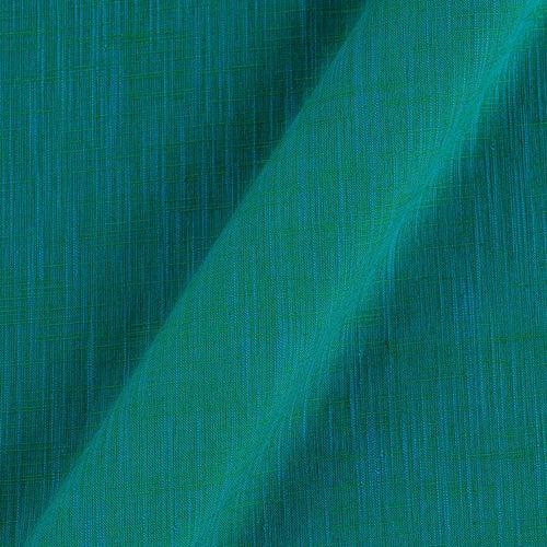 Slub Cotton Aqua X Beige Cross Tone 43 Inches Width Fabric Cut Of 0.75 Meter