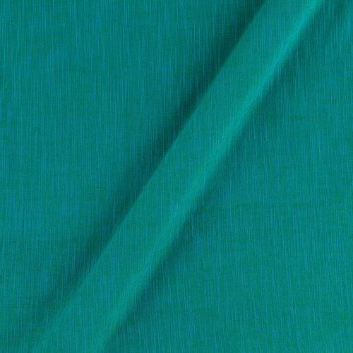 Slub Cotton Aqua X Beige Cross Tone 43 Inches Width Fabric Cut Of 0.75 Meter