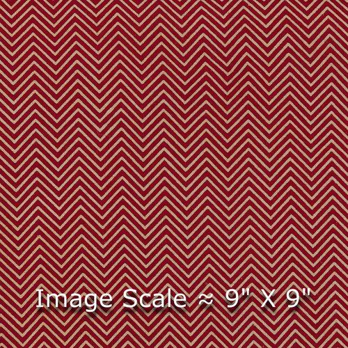 Cotton Red Colour Chevron Print 43 Inches Width Fabric Cut Of 0.40 Meter