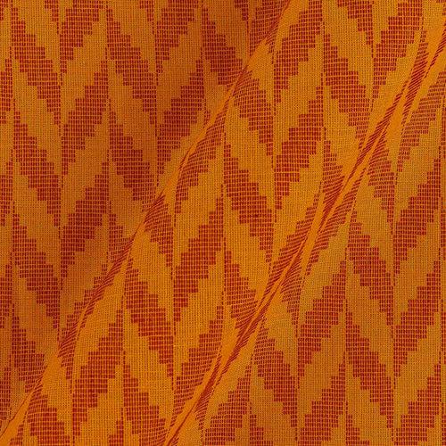 Cotton Jacquard Butti Fanta Orange Colour 43 Inches Width Washed Fabric