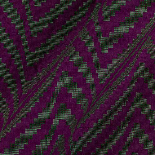 Cotton Jacquard Chevron Magenta & Green Colour 43 Inches Width Fabric