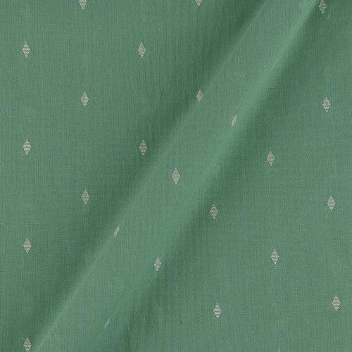 Cotton Jacquard Butti with One Side Border Laurel Green Colour 43 Inches Width Fabric