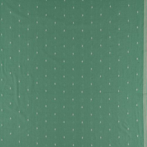 Cotton Jacquard Butti with One Side Border Laurel Green Colour 43 Inches Width Fabric