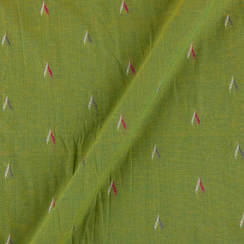 Cotton Jacquard Butta Parrot Green X Yellow Cross Tone 43 Inches Width Fabric