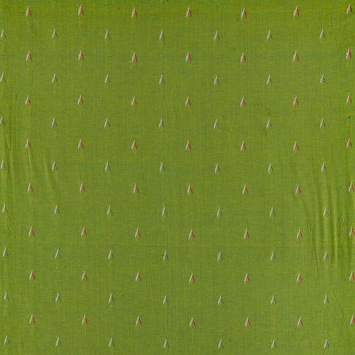 Cotton Jacquard Butta Parrot Green X Yellow Cross Tone 43 Inches Width Fabric