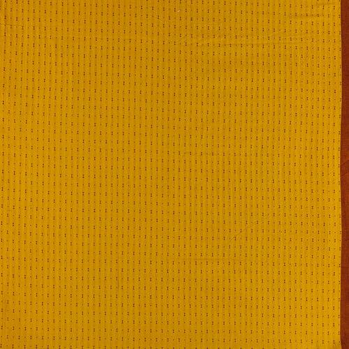 Cotton Jacquard Butta with One Side Plain Border Golden Yellow Colour 43 Inches Width Fabric