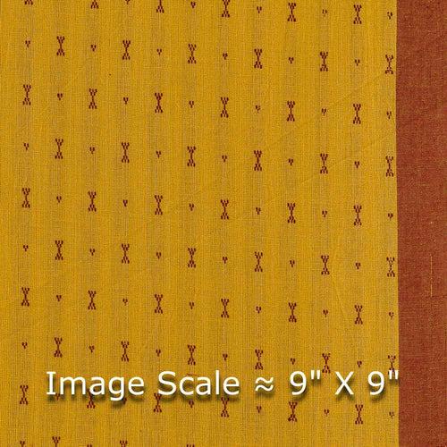 Cotton Jacquard Butta with One Side Plain Border Golden Yellow Colour 43 Inches Width Fabric