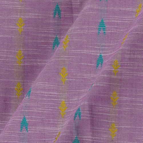 Cotton Jacquard Butti Purple X White Cross Tone 43 Inches Width Washed Fabric