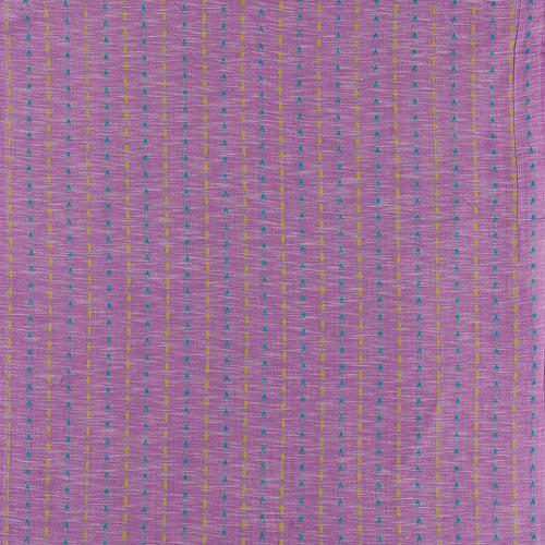 Cotton Jacquard Butti Purple X White Cross Tone 43 Inches Width Washed Fabric