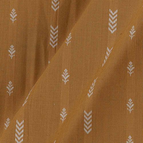 Cotton Jacquard Butti Dark Beige Colour 43 Inches Width Washed Fabric