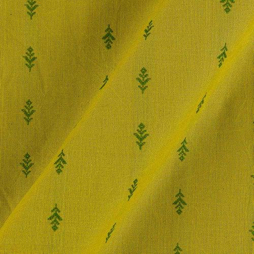 Cotton Jacquard Butti Acid LIme Green Colour 43 Inches Width Washed Fabric