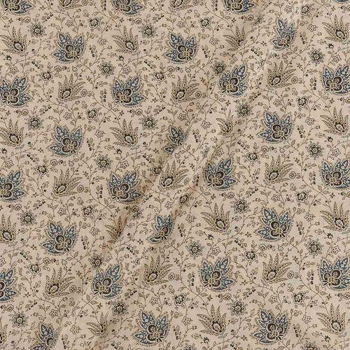 Cotton Off White Colour Floral Jaal Print 43 Inches Width Fabric Cut Of 0.50 Meter