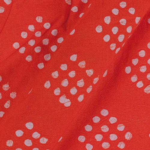 Cotton Saffron Colour Brasso Effect Wax Batik Print 40 Inches Width Fabric Cut of 0.50 Meter