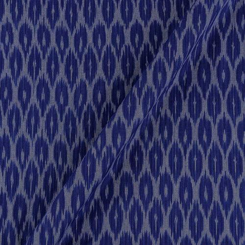 Cotton Ikat Dark Blue Colour 43 Inches Width Washed Fabric