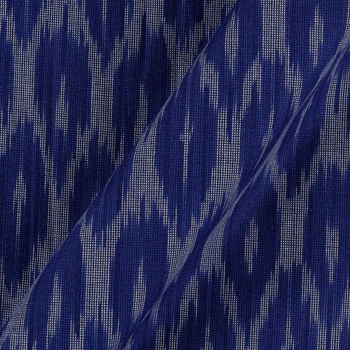 Cotton Ikat Dark Blue Colour 43 Inches Width Washed Fabric