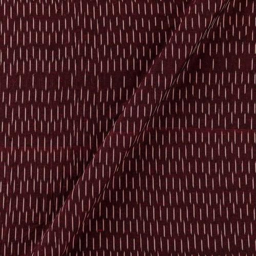 Cotton Ikat Maroon X Black Cross Tone Washed Fabric Cut Of 0.70 Meter