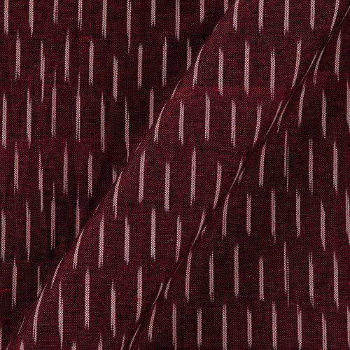 Cotton Ikat Maroon X Black Cross Tone Washed Fabric Cut Of 0.70 Meter