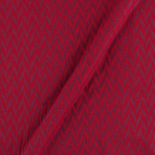 Cotton Self Jacquard Red Blue Two Tone Geometric Pattern 43 Inches Width Fabric