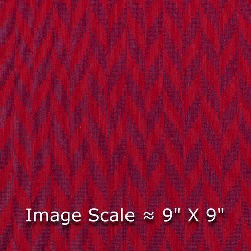 Cotton Self Jacquard Red Blue Two Tone Geometric Pattern 43 Inches Width Fabric