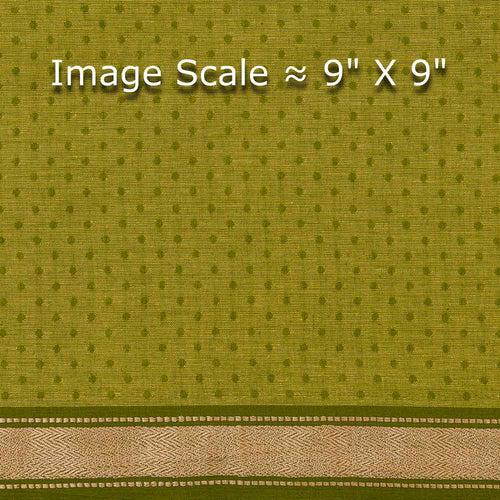 South Cotton Acid Green X Yellow Cross Tone Two Side Gold Border 41 Inches Width Fabric