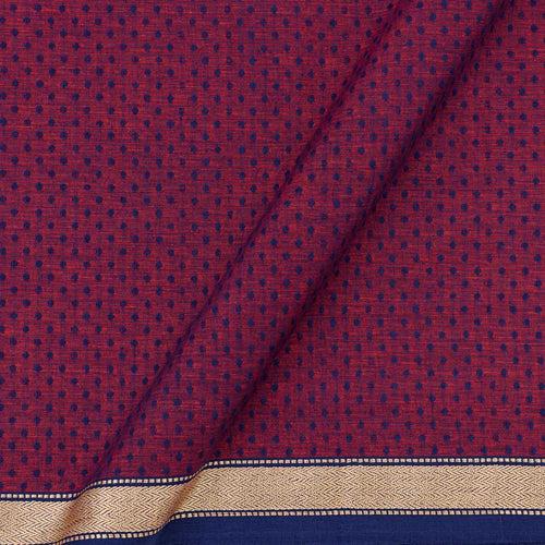 South Cotton Magenta X Violet Cross Tone Two Side Gold Border 41 Inches Width Fabric
