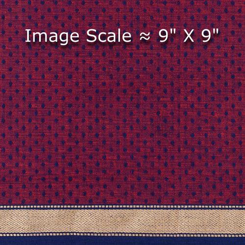 South Cotton Magenta X Violet Cross Tone Two Side Gold Border 41 Inches Width Fabric