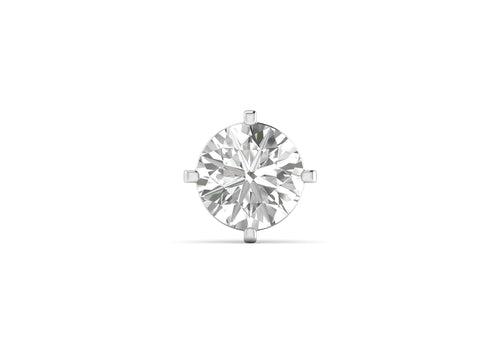 Round Solitaire CZ Ear Stud for Him (Gold) (1 Pc Only)
