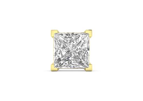 Princess Solitaire CZ Ear Stud for Him (Gold) (1 Pc Only)