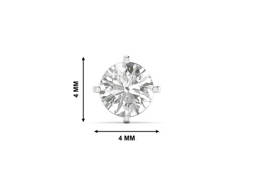 Round Solitaire CZ Ear Stud for Him (Gold) (1 Pc Only)