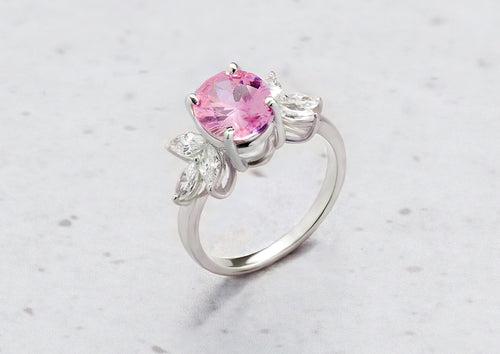Pink Oval Solitaire Ring