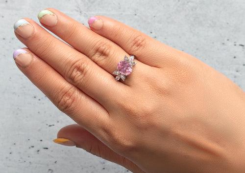 Pink Oval Solitaire Ring