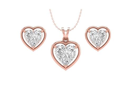 Gold Aureole Heart Jewellery Set