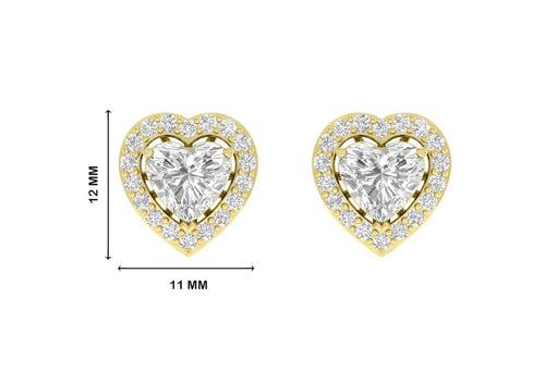 Heart Halo Solitaire Studs