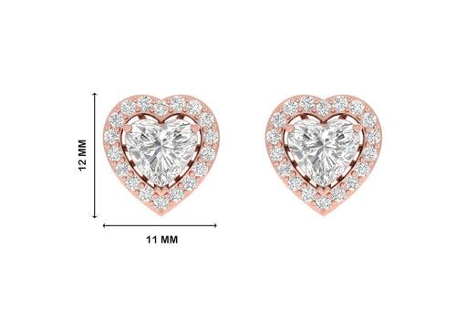 Heart Halo Solitaire Studs