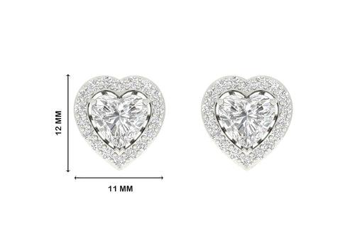 Heart Halo Solitaire Studs