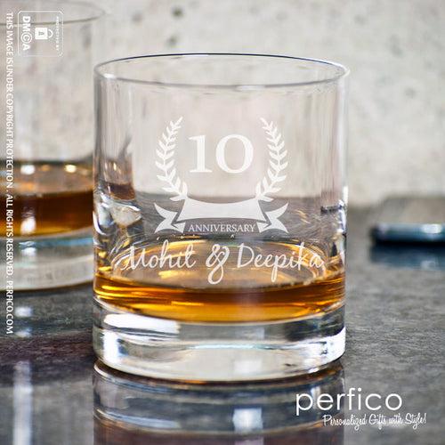 Crest © Anniversary Set Personalized Whisky Glasses