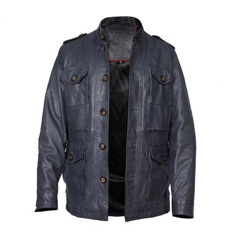 Field Jacket in Grey Leather