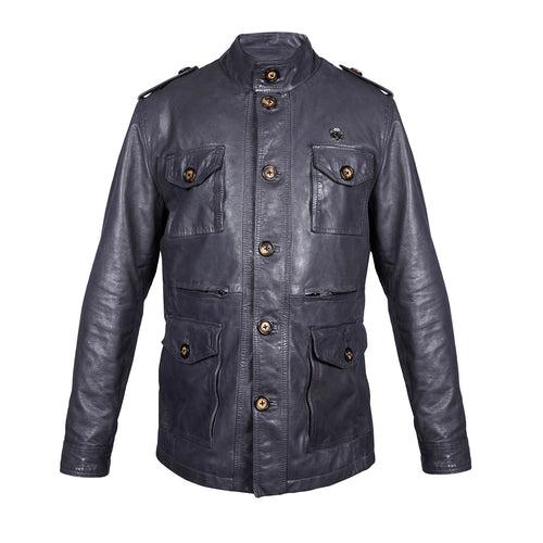 Field Jacket in Grey Leather